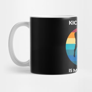 Kickboxing Is My Therapy Retro Vintage Sparring Mug